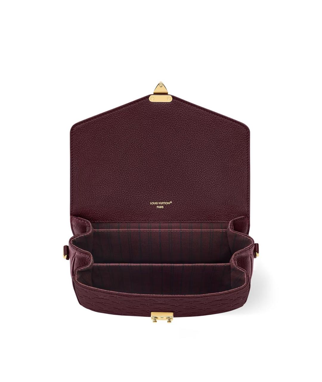 LOUIS VUITTON Бордовая кожаная сумка через плечо, фото 4