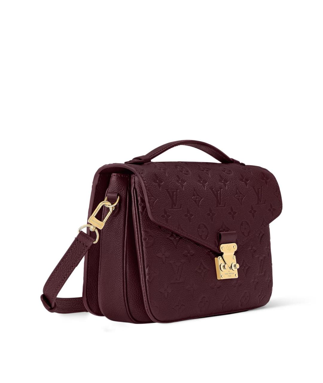 LOUIS VUITTON Бордовая кожаная сумка через плечо, фото 3