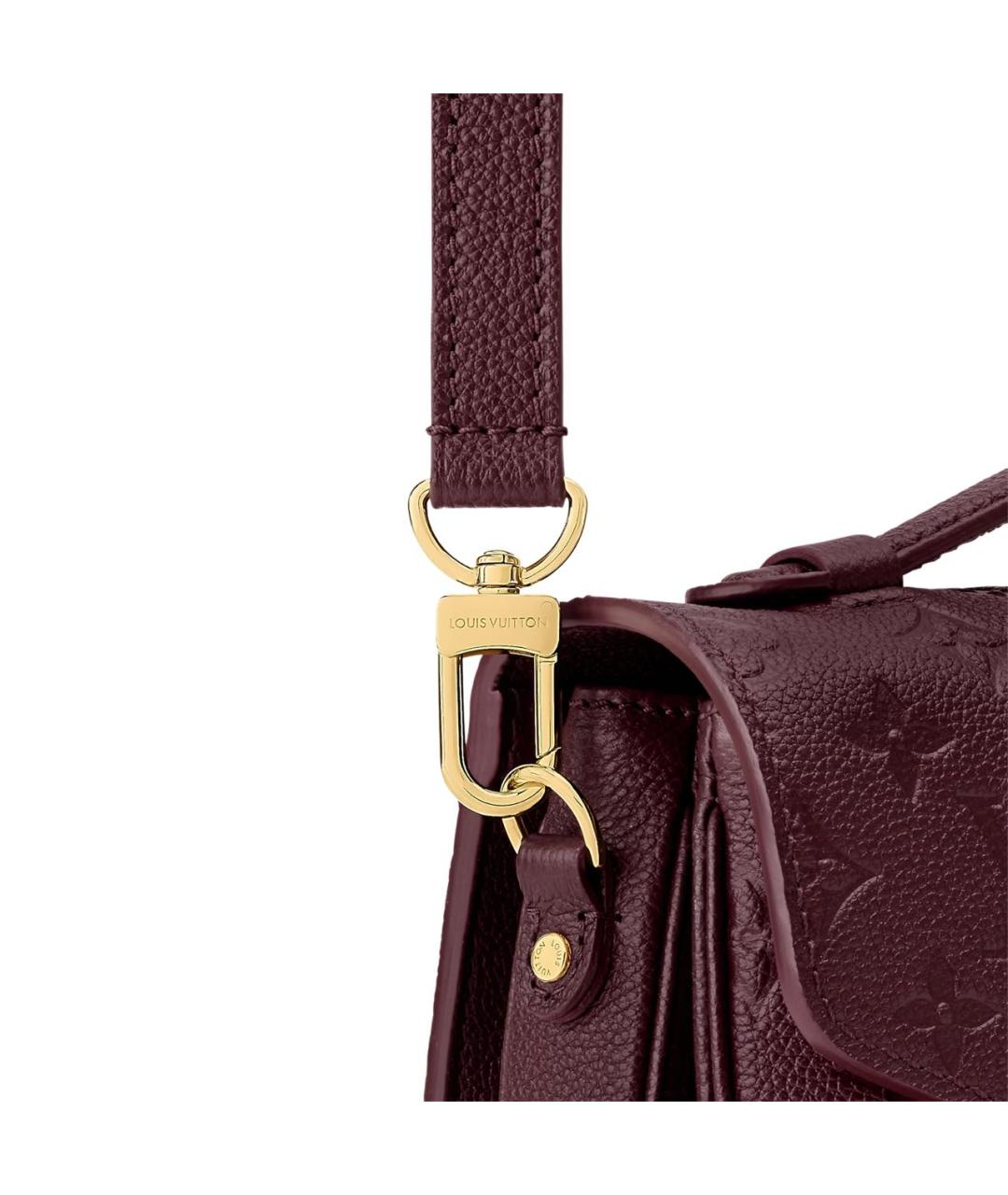 LOUIS VUITTON Бордовая кожаная сумка через плечо, фото 2