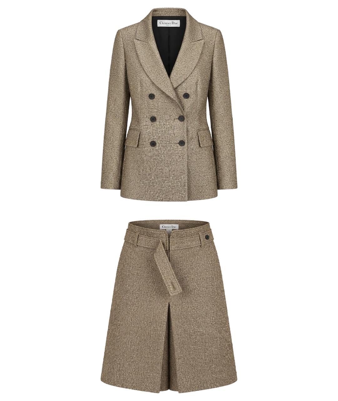CHRISTIAN DIOR Бежевый хлопковый костюм с брюками, фото 1