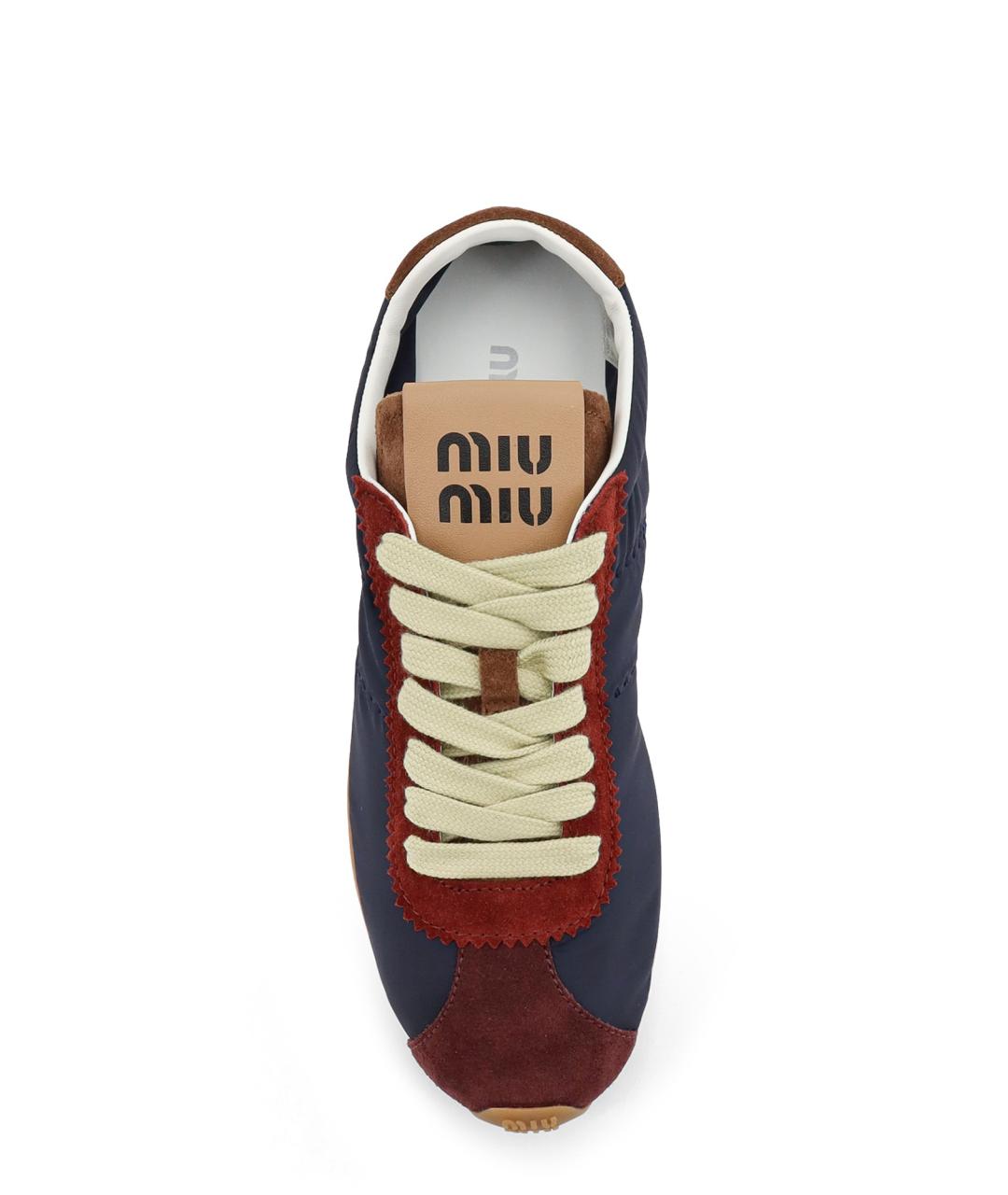 MIU MIU Темно-синие текстильные кроссовки, фото 5