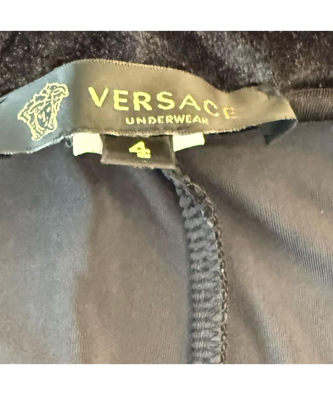 VERSACE Черные полиэстеровые спортивные брюки и шорты, фото 4