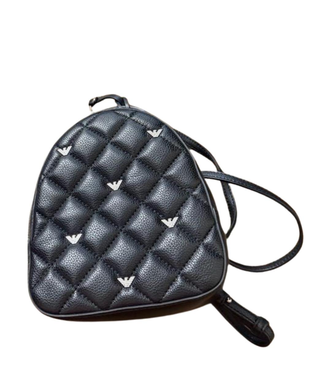 EMPORIO ARMANI Черный кожаный рюкзак, фото 1