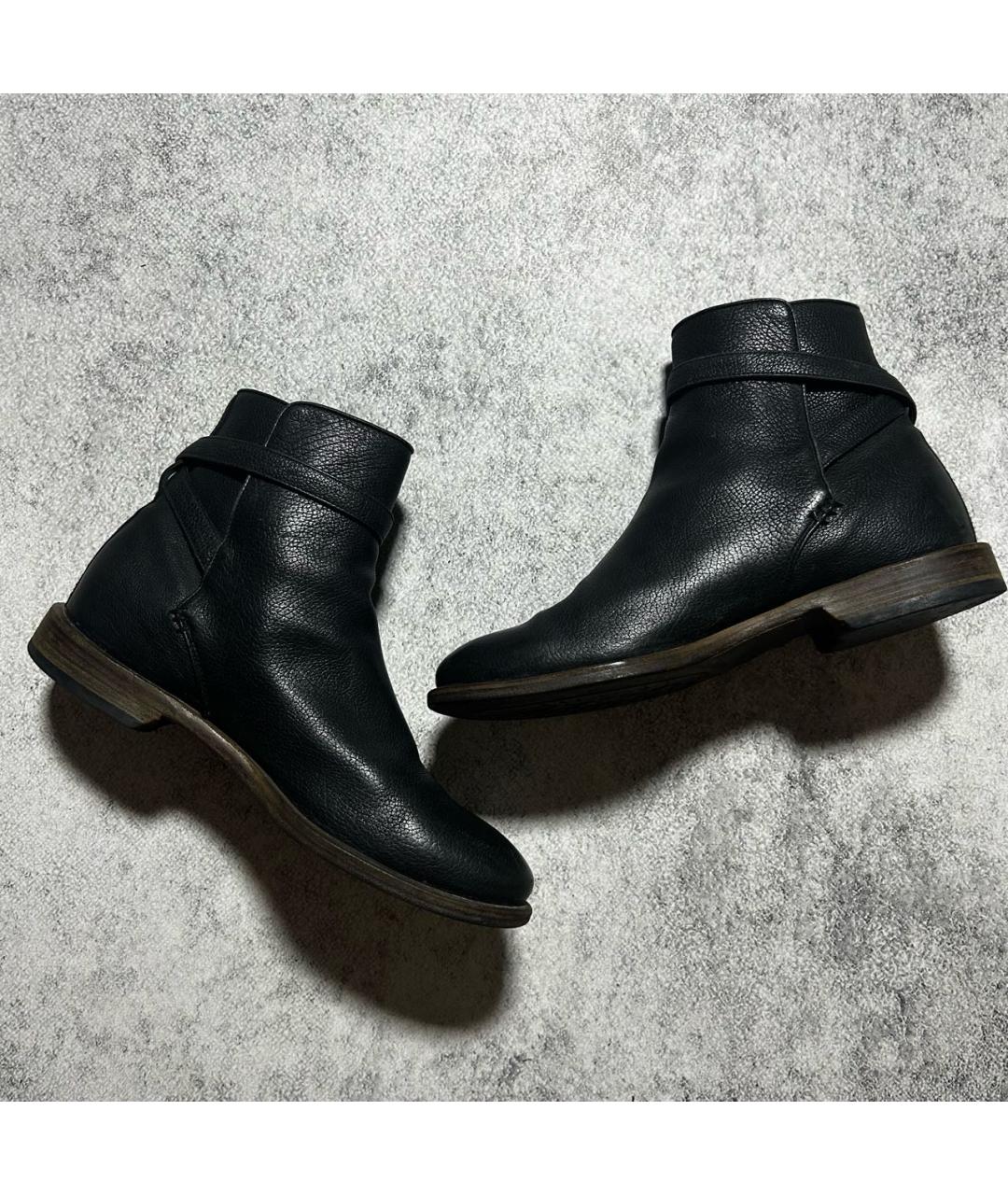 BOTTEGA VENETA Черные кожаные высокие ботинки, фото 2