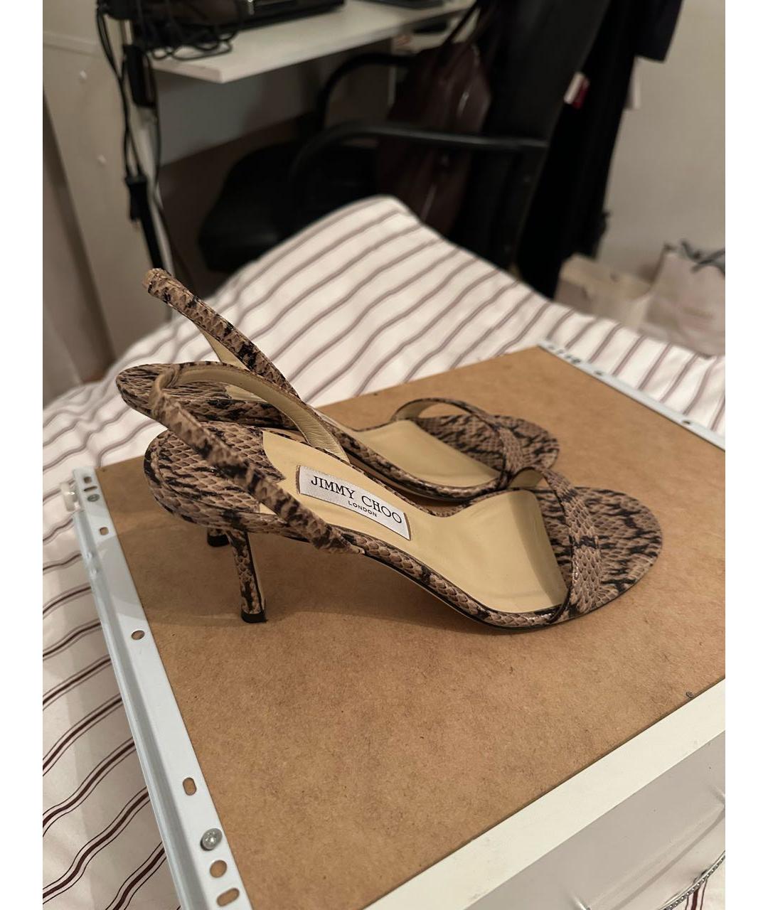 JIMMY CHOO Бежевые кожаные туфли, фото 5