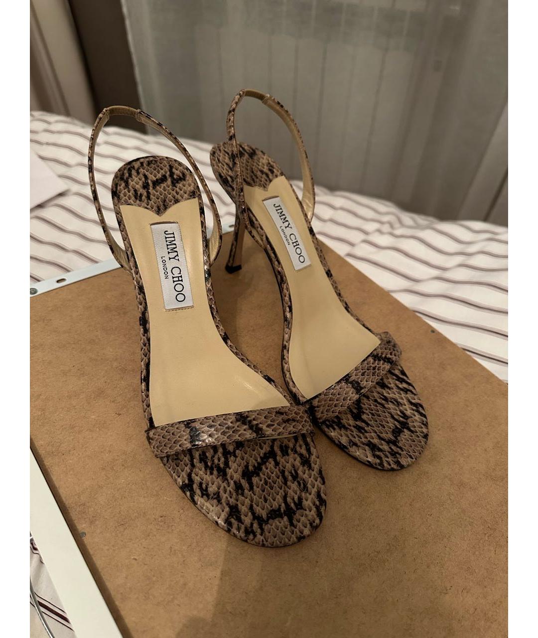JIMMY CHOO Бежевые кожаные туфли, фото 2