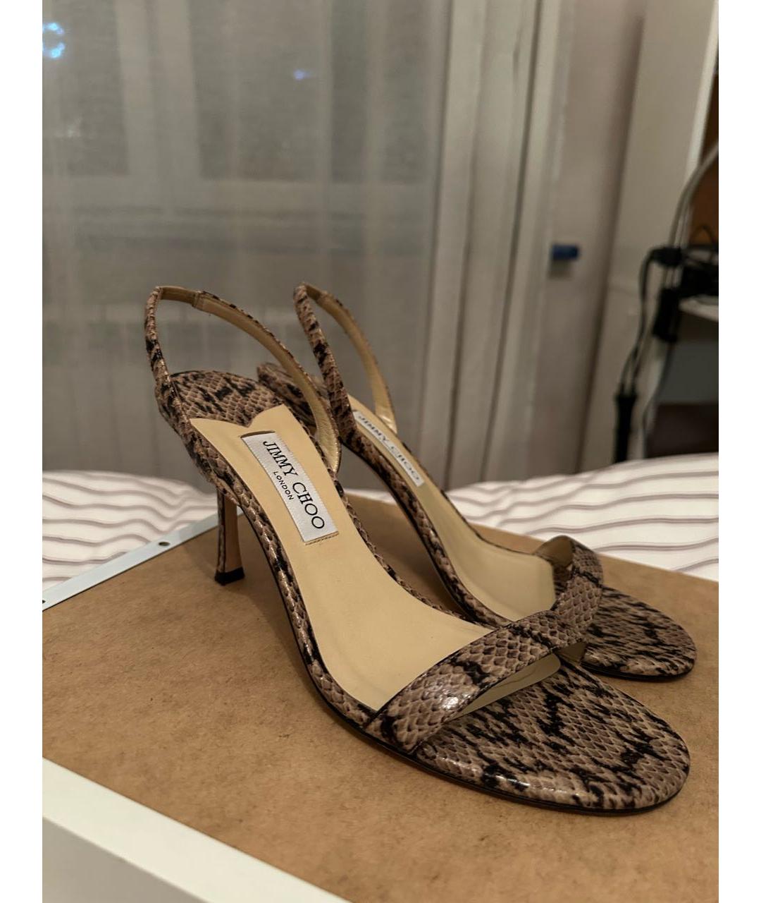 JIMMY CHOO Бежевые кожаные туфли, фото 3