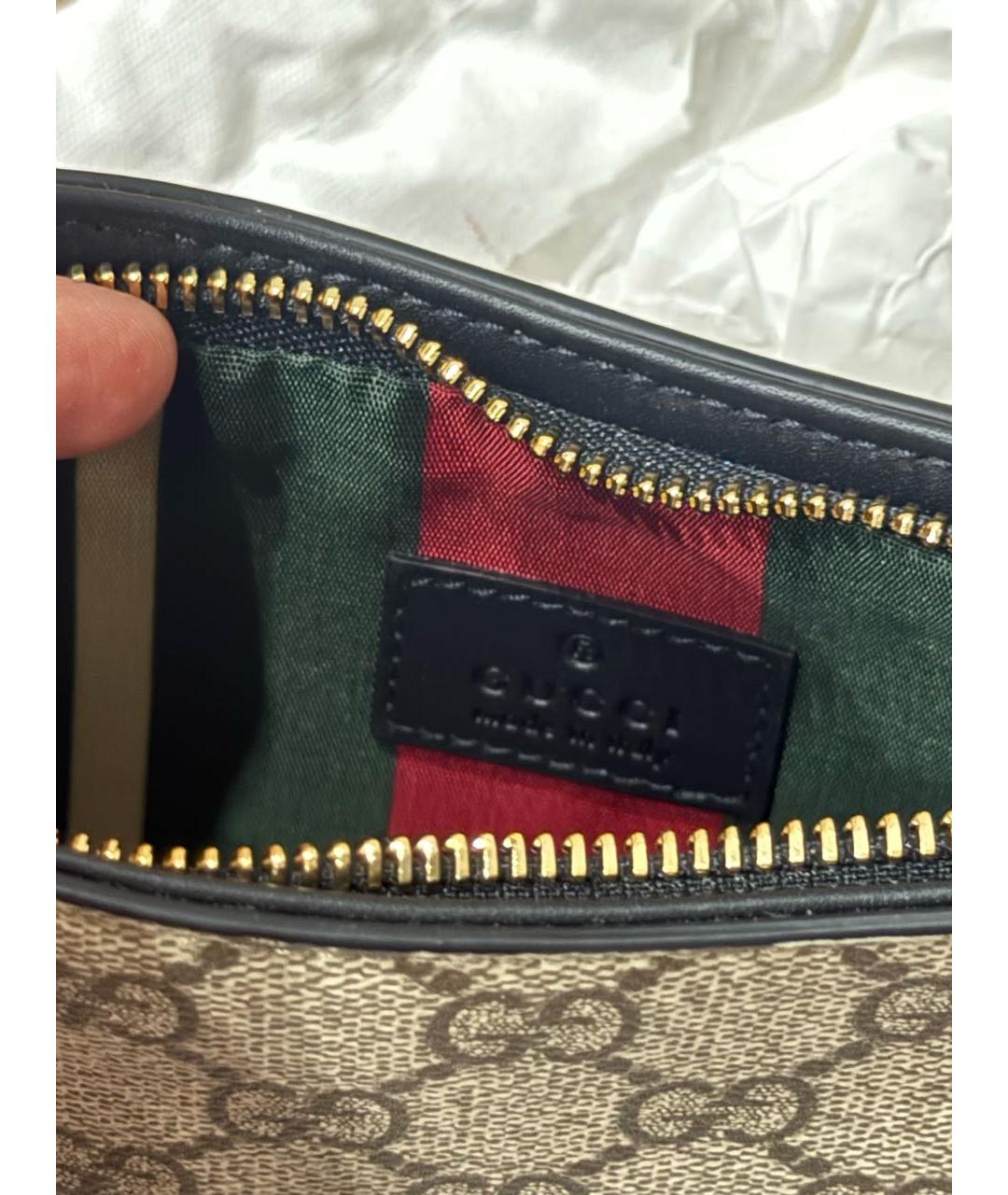 GUCCI Бежевая кожаная сумка через плечо, фото 4