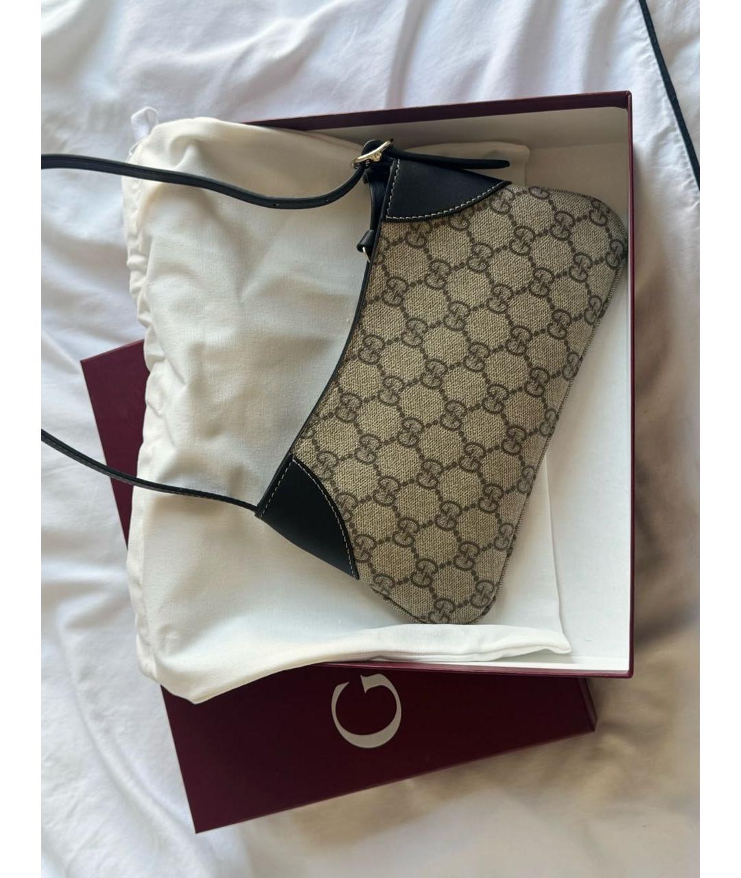 GUCCI Бежевая кожаная сумка через плечо, фото 5