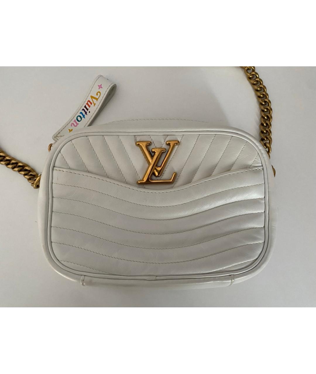 LOUIS VUITTON Белая кожаная сумка через плечо, фото 3