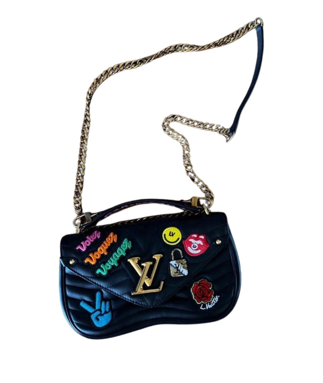 LOUIS VUITTON Черная кожаная сумка через плечо, фото 1