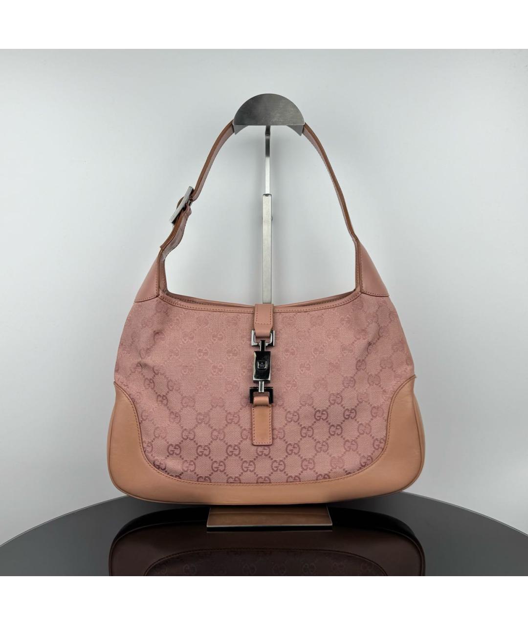 GUCCI Розовая жаккардовая сумка с короткими ручками, фото 8