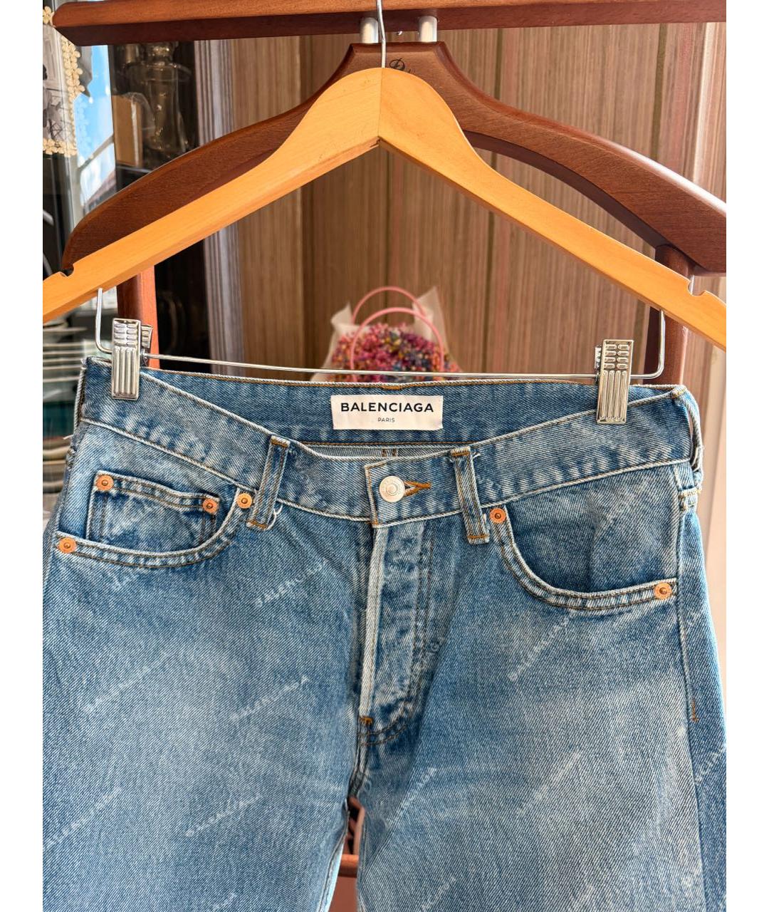 BALENCIAGA Синие хлопковые джинсы слим, фото 3