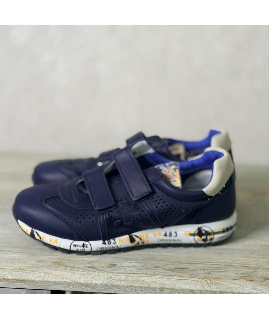 PREMIATA Синие кожаные кеды, фото 7