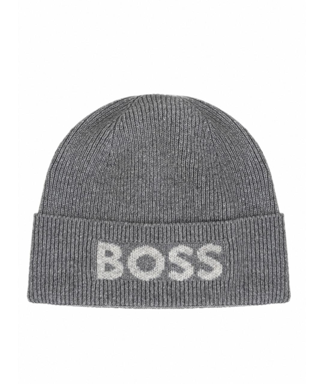 HUGO BOSS Серая шерстяная шапка, фото 6
