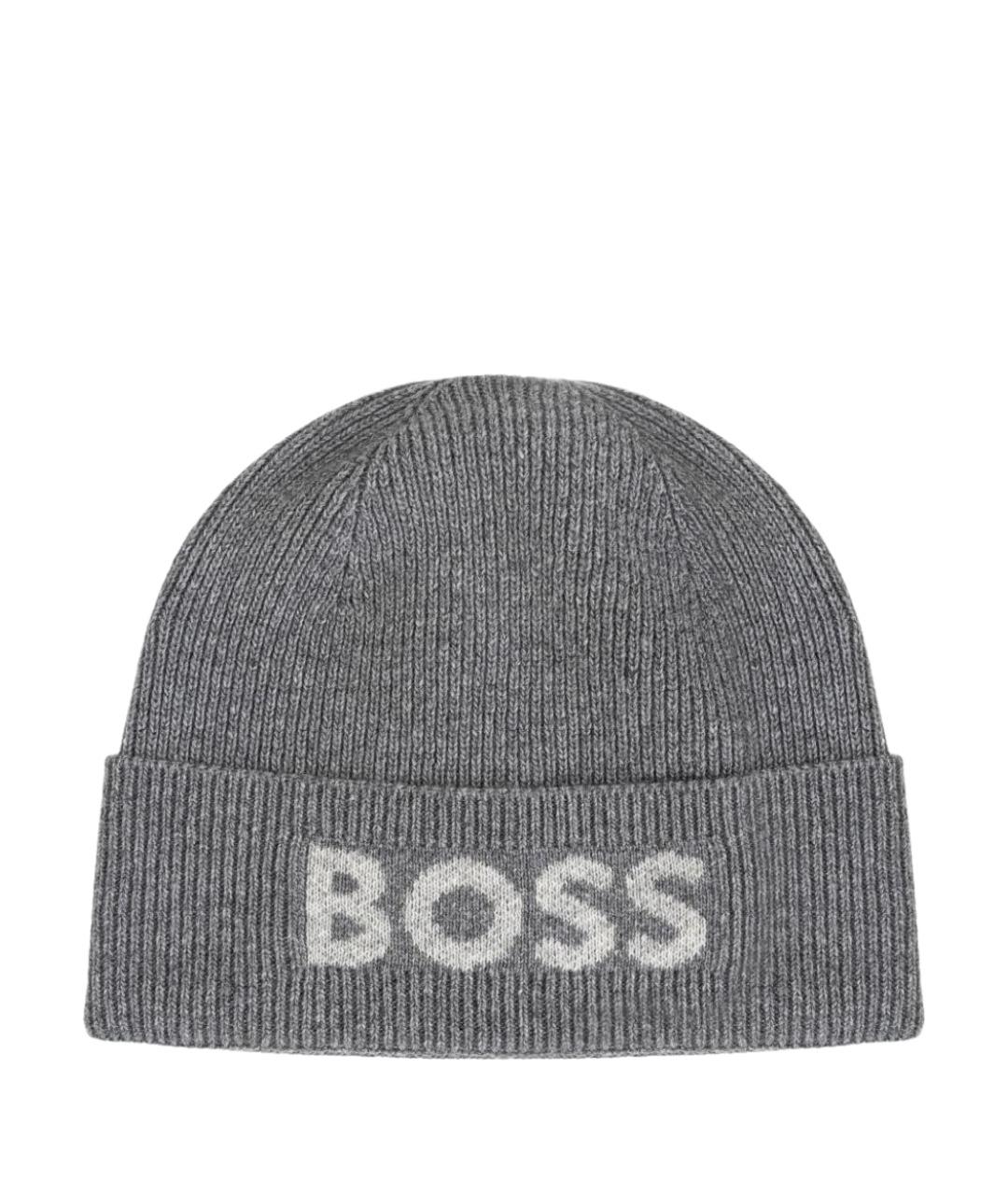 HUGO BOSS Серая шерстяная шапка, фото 1