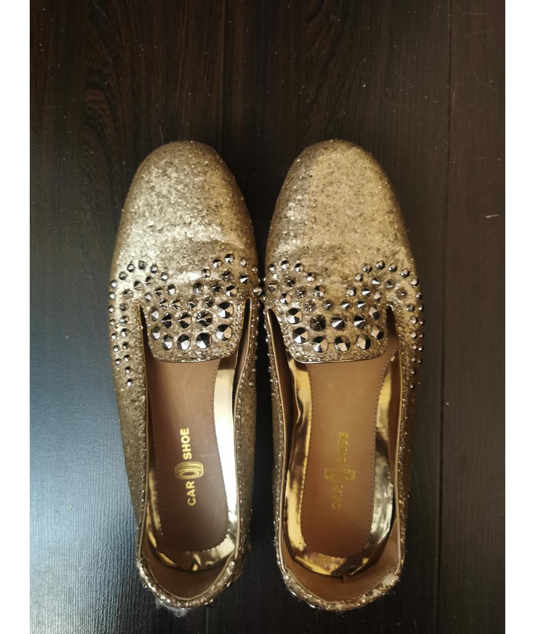 CAR SHOE Золотые кожаные мокасины, фото 3