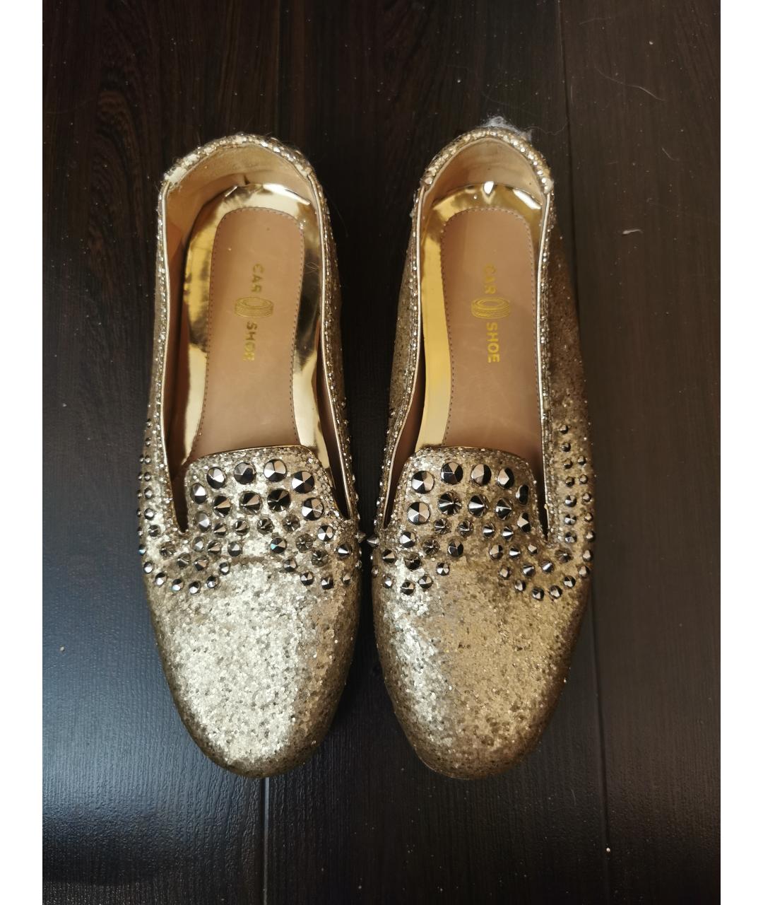 CAR SHOE Золотые кожаные мокасины, фото 2
