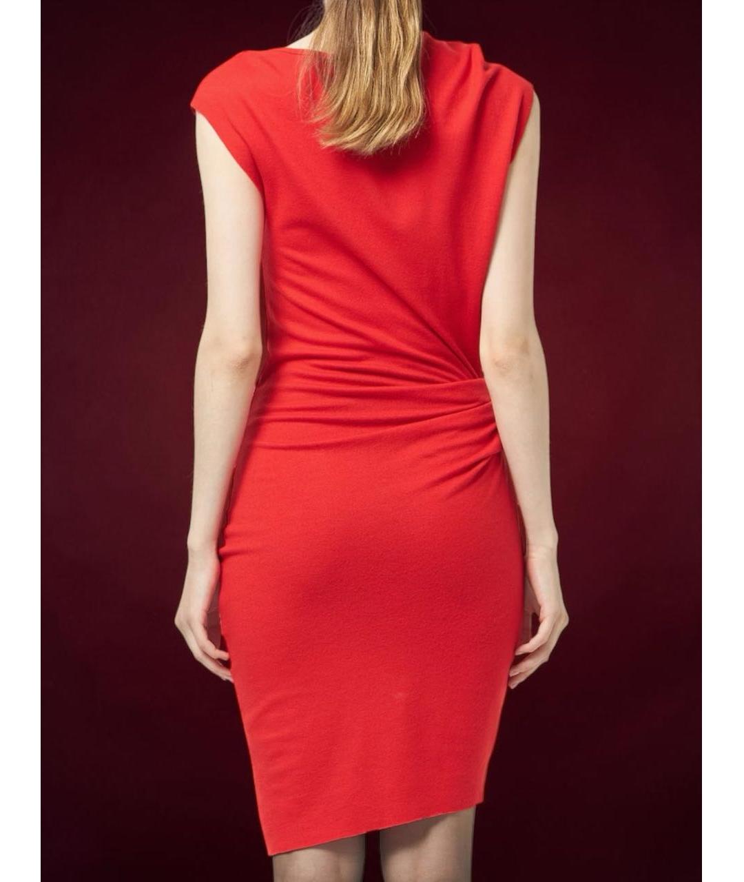 HELMUT LANG Красное шерстяное платье, фото 5
