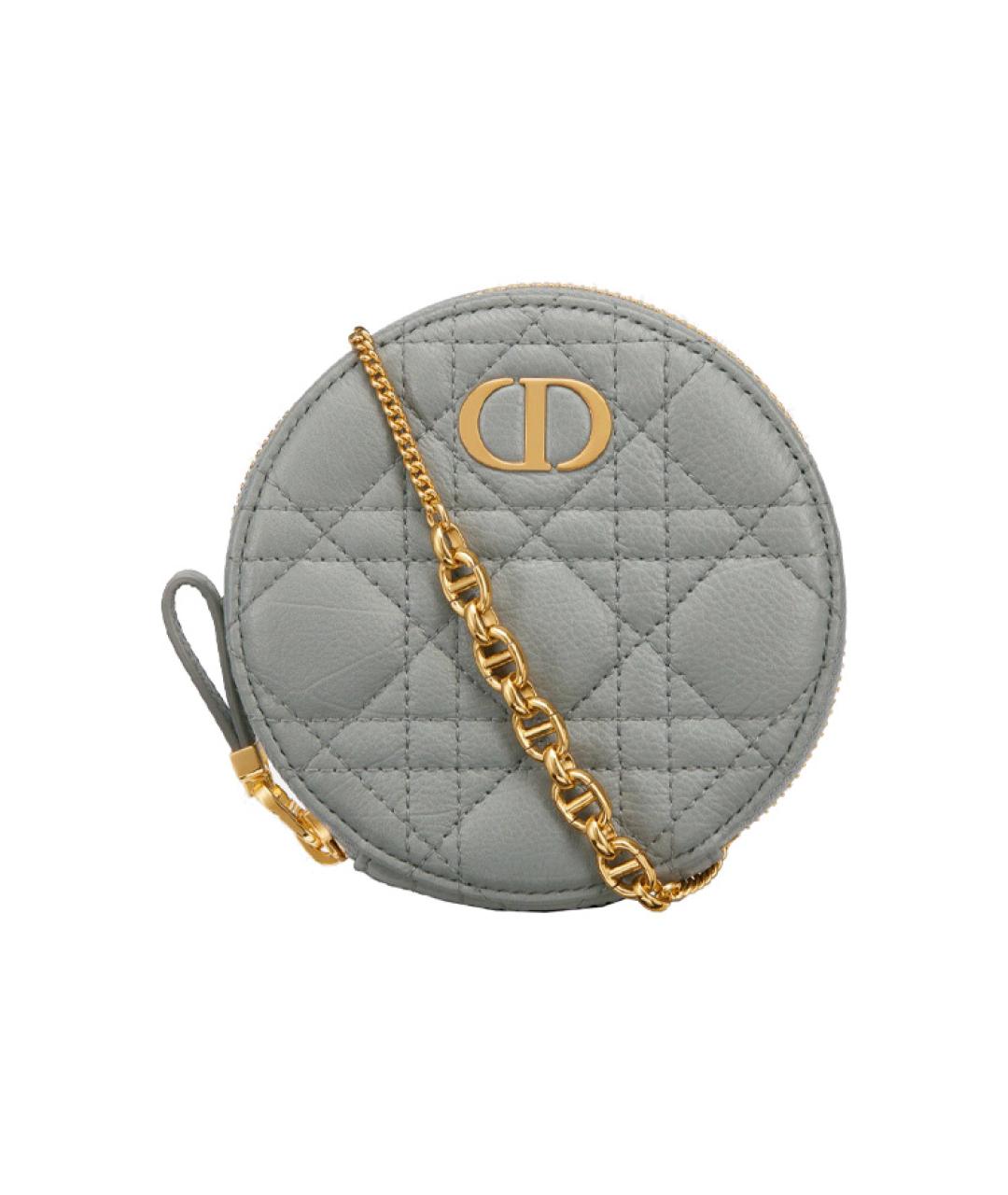 CHRISTIAN DIOR Серый кожаный кошелек, фото 5