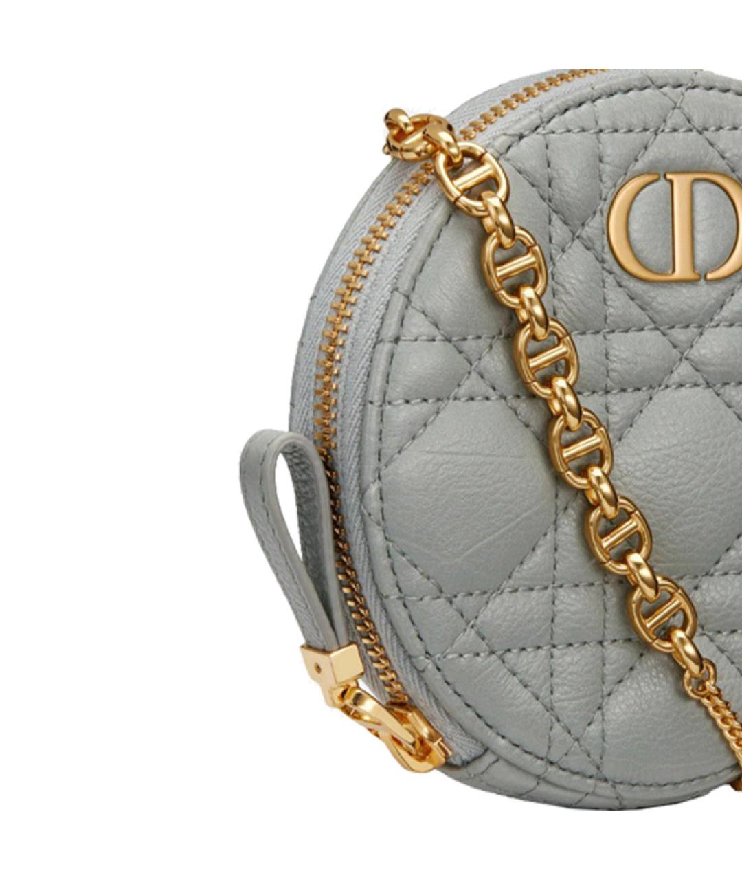 CHRISTIAN DIOR Серый кожаный кошелек, фото 3