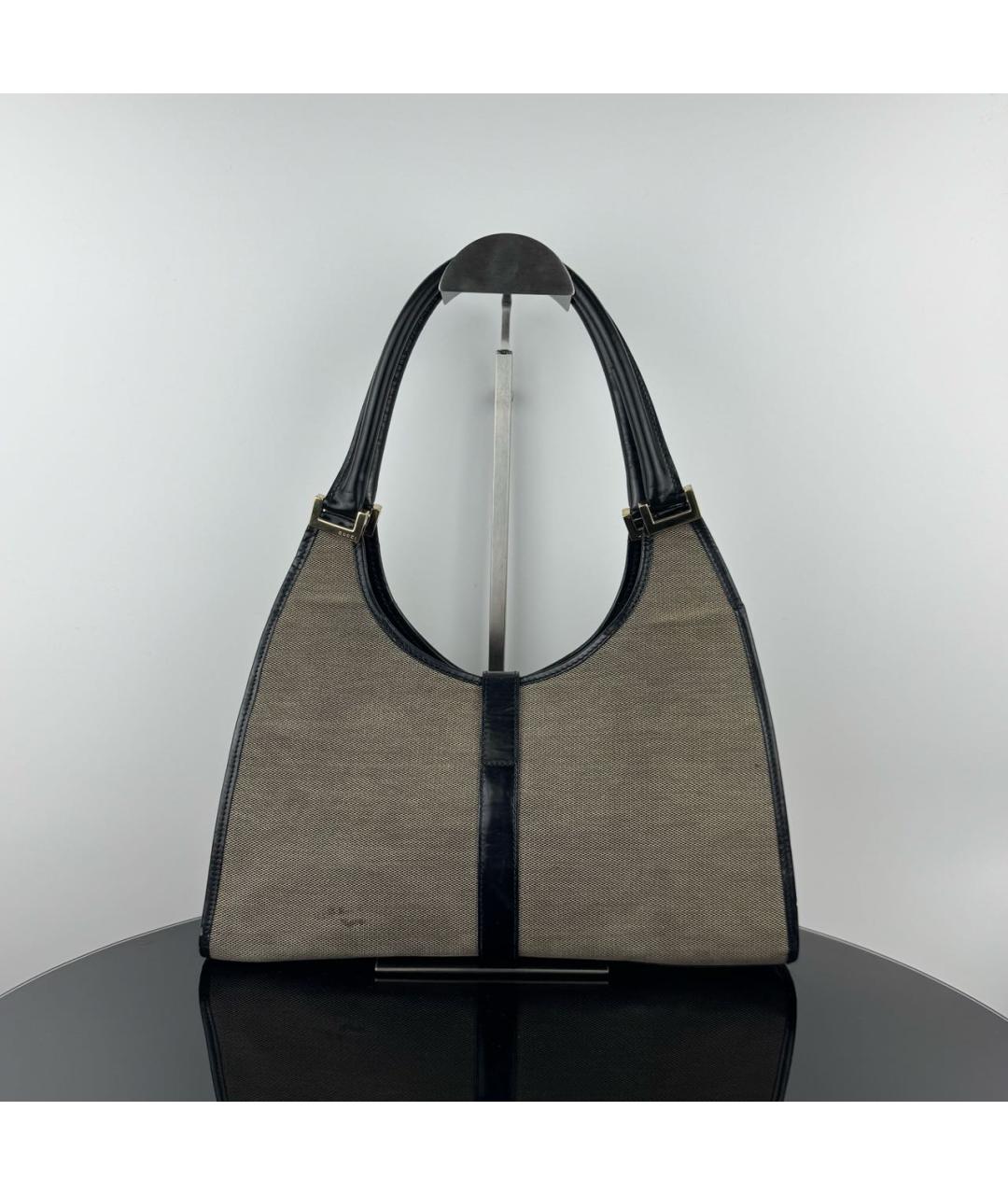 GUCCI Серая жаккардовая сумка с короткими ручками, фото 2