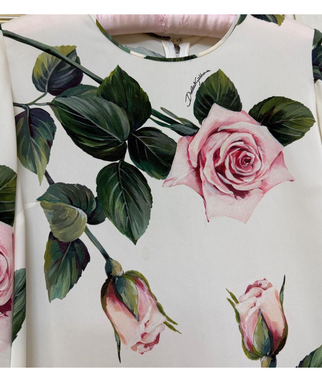 DOLCE&GABBANA Белая шелковая блузы, фото 3