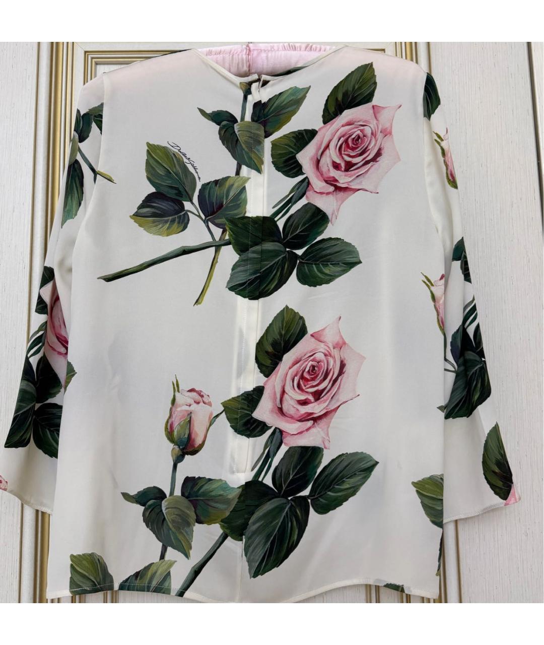 DOLCE&GABBANA Белая шелковая блузы, фото 2