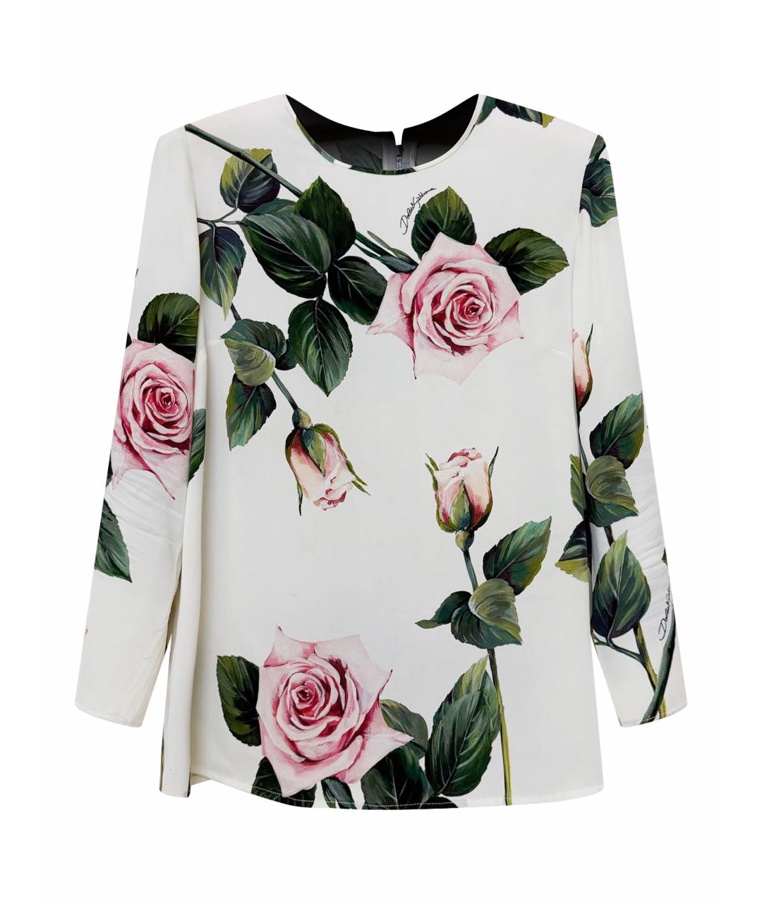 DOLCE&GABBANA Белая шелковая блузы, фото 1