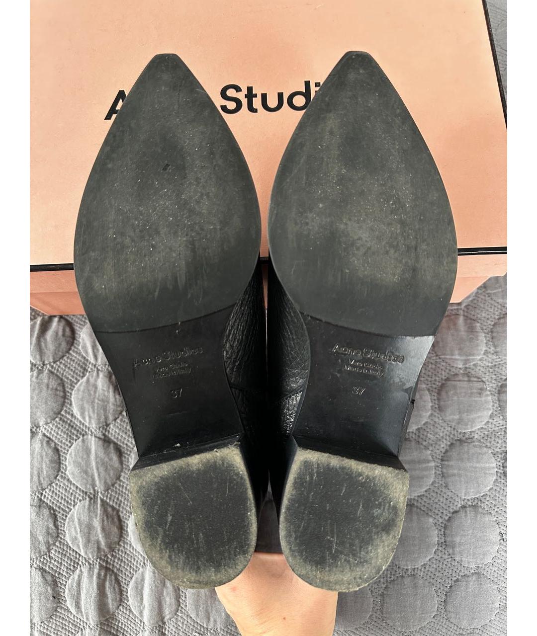ACNE STUDIOS Черные кожаные ботильоны, фото 6