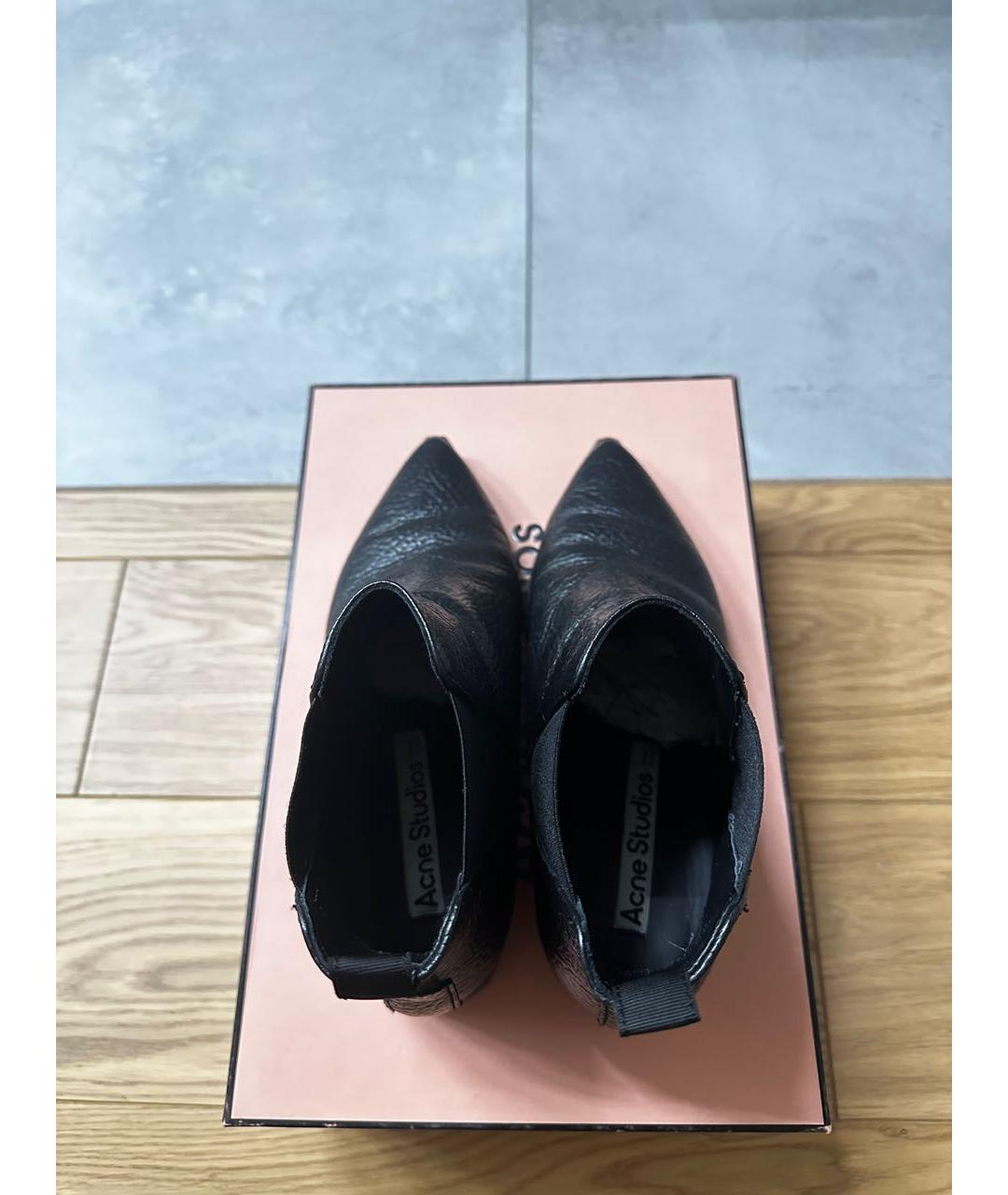 ACNE STUDIOS Черные кожаные ботильоны, фото 3