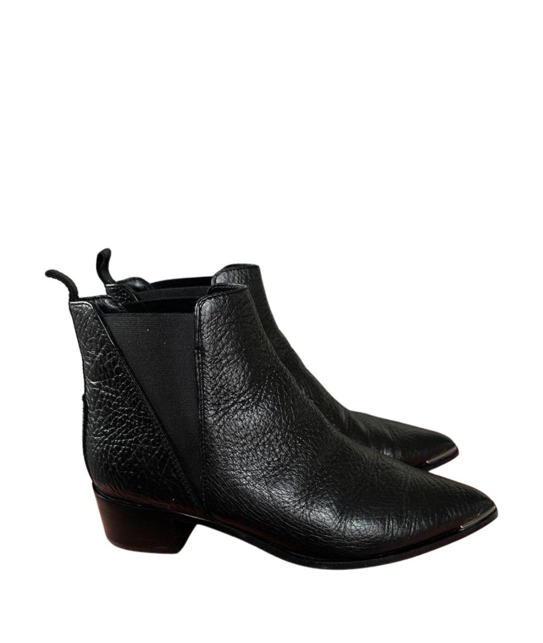 ACNE STUDIOS Черные кожаные ботильоны, фото 1