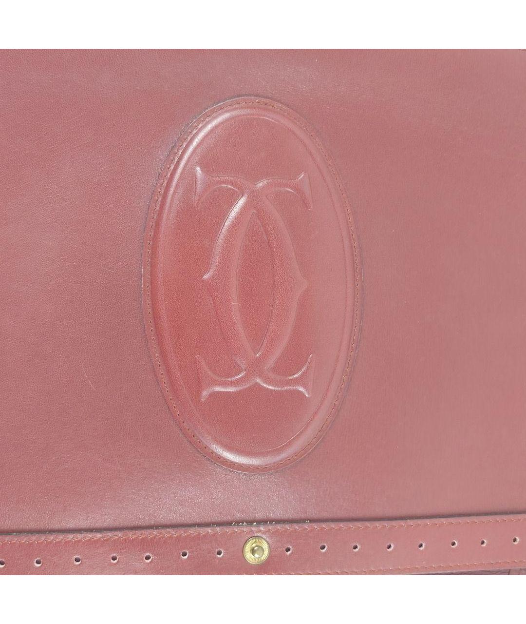 CARTIER Бордовая кожаная сумка через плечо, фото 6