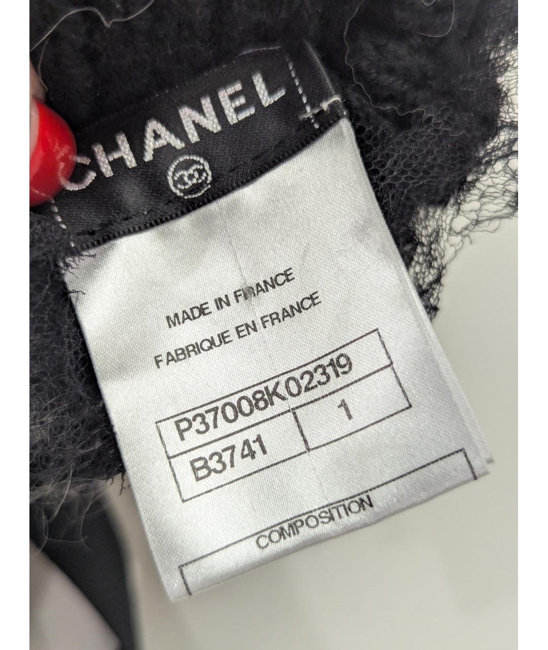 CHANEL Антрацитовые шерстяные митенки, фото 7