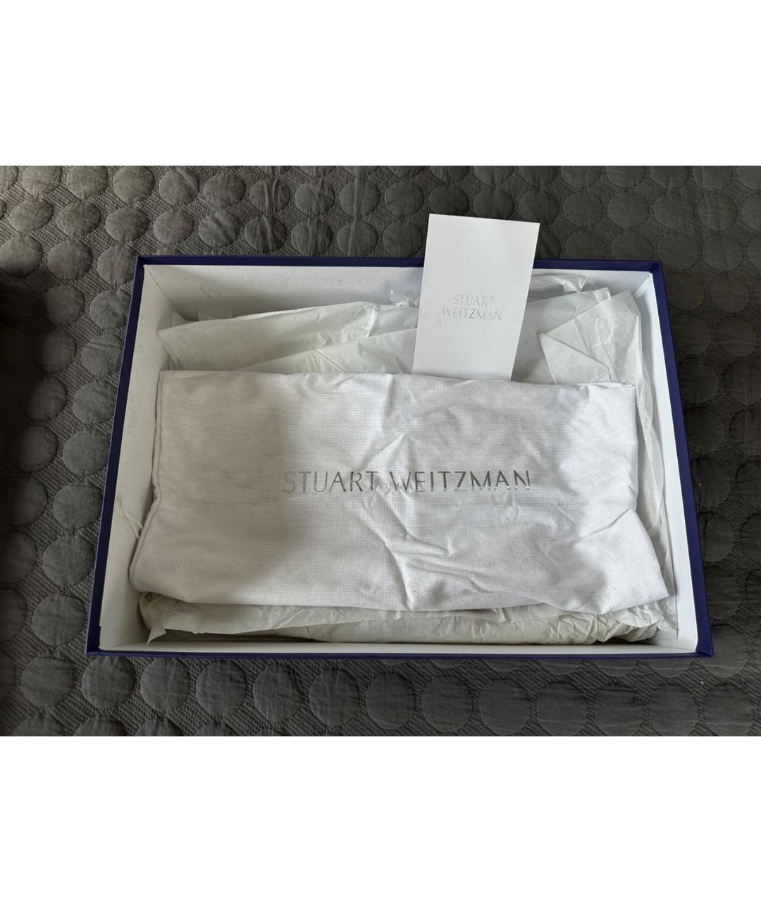 STUART WEITZMAN Темно-синие замшевые ботфорты, фото 5