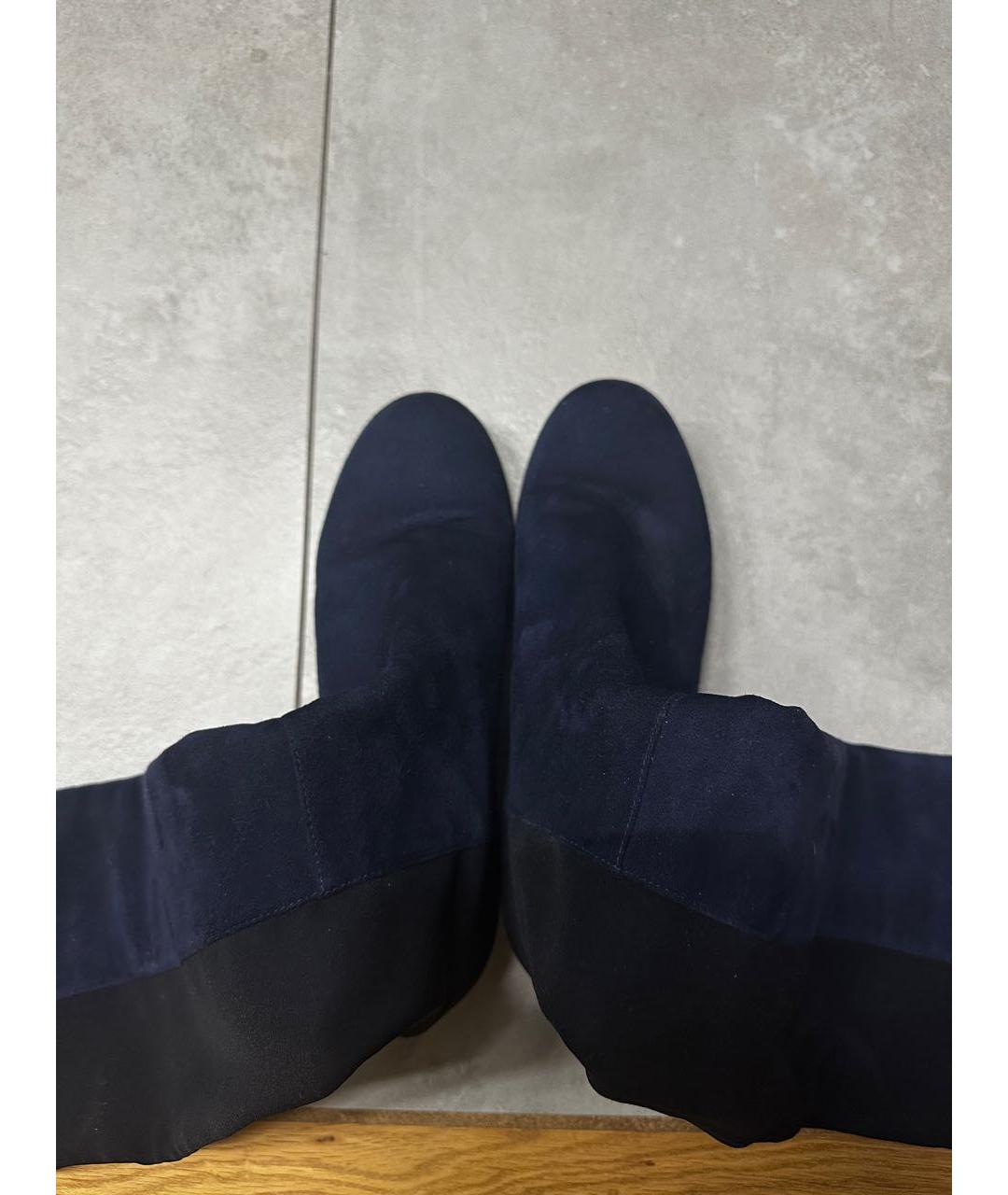 STUART WEITZMAN Темно-синие замшевые ботфорты, фото 3