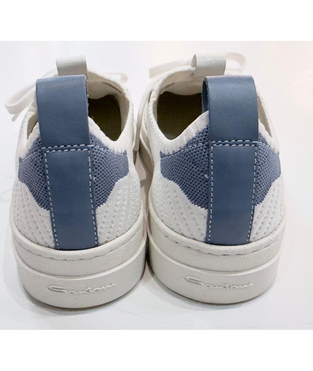 SANTONI Белые текстильные кеды, фото 4