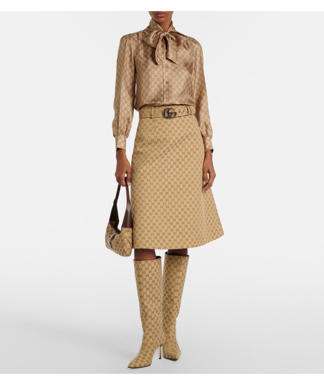 GUCCI Бежевые сапоги, фото 6