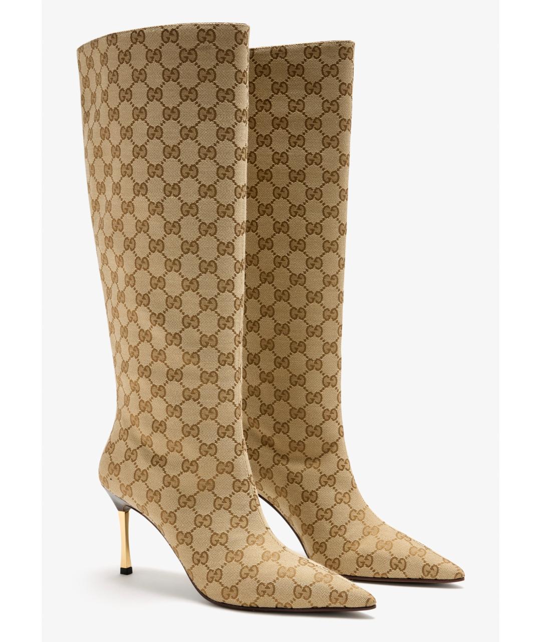 GUCCI Бежевые сапоги, фото 2