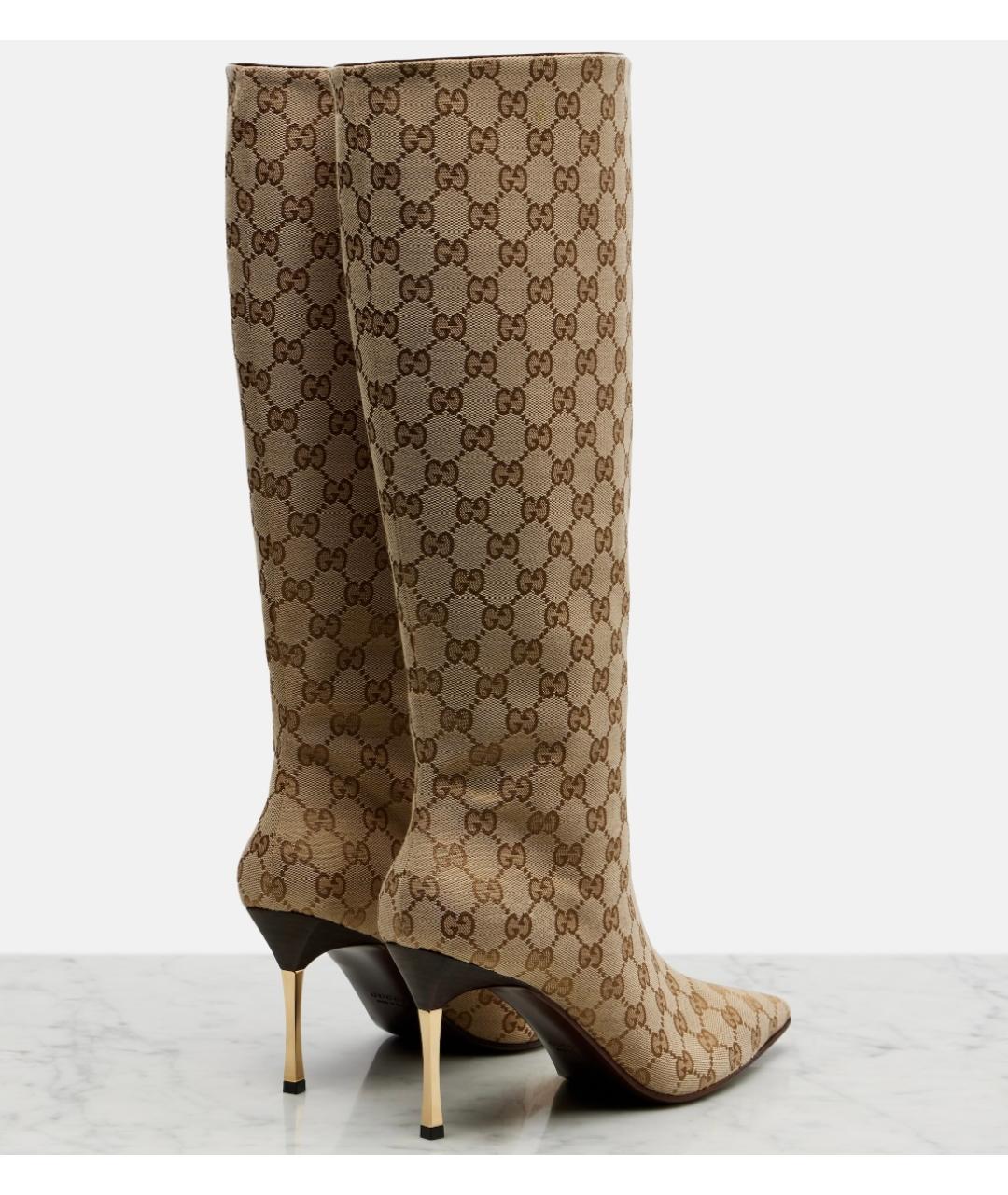 GUCCI Бежевые сапоги, фото 9