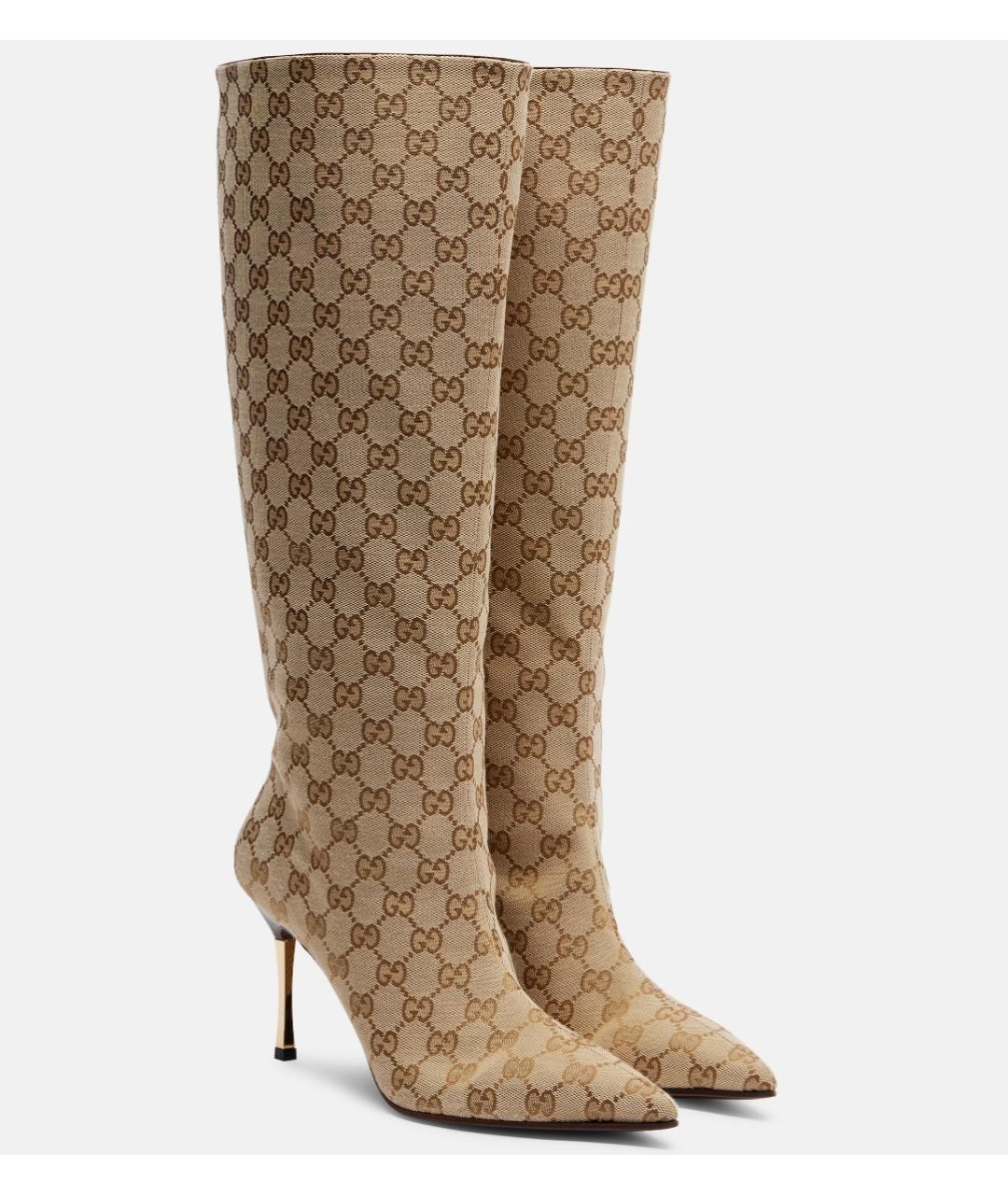 GUCCI Бежевые сапоги, фото 8
