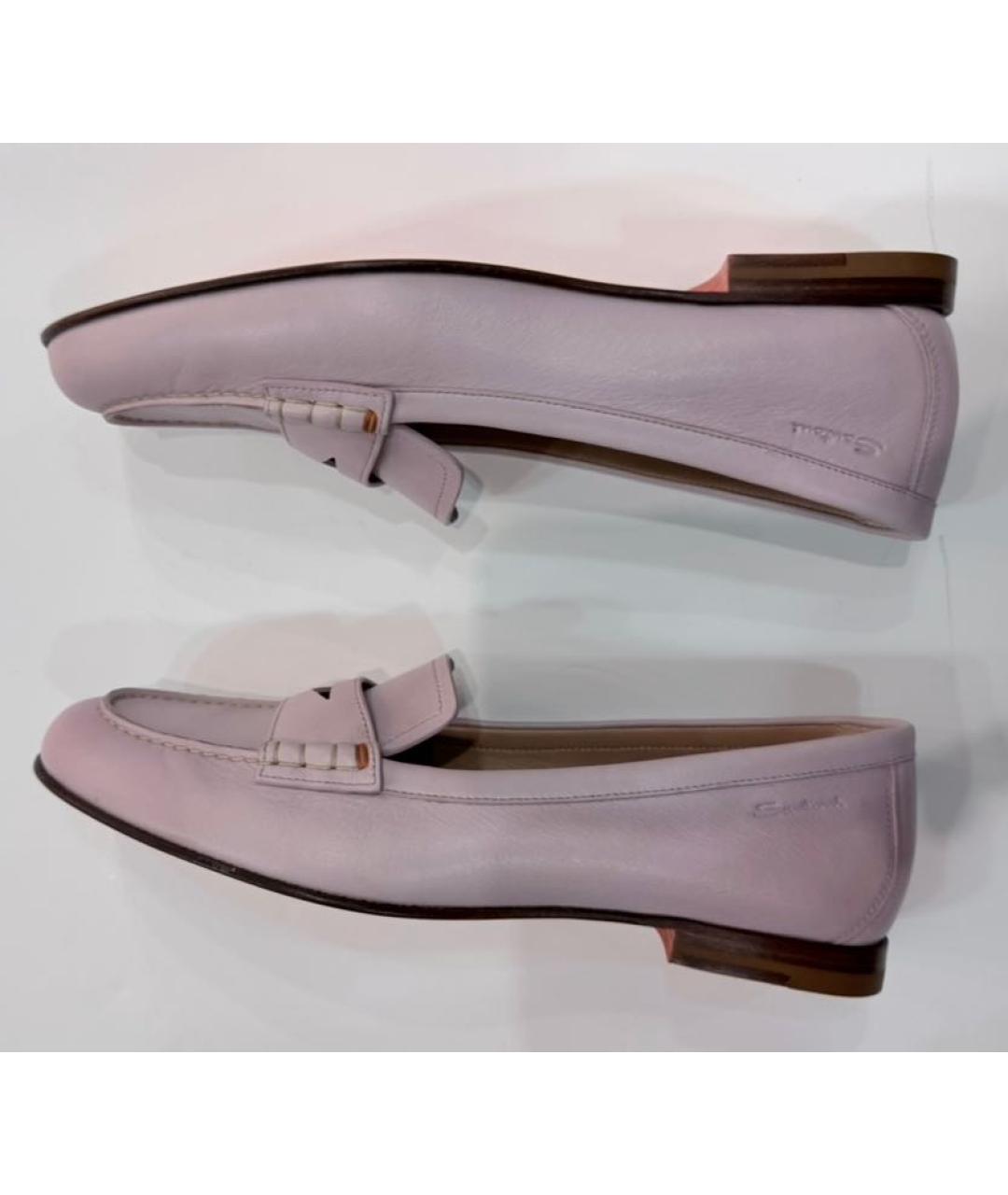 SANTONI Розовые кожаные лоферы, фото 7