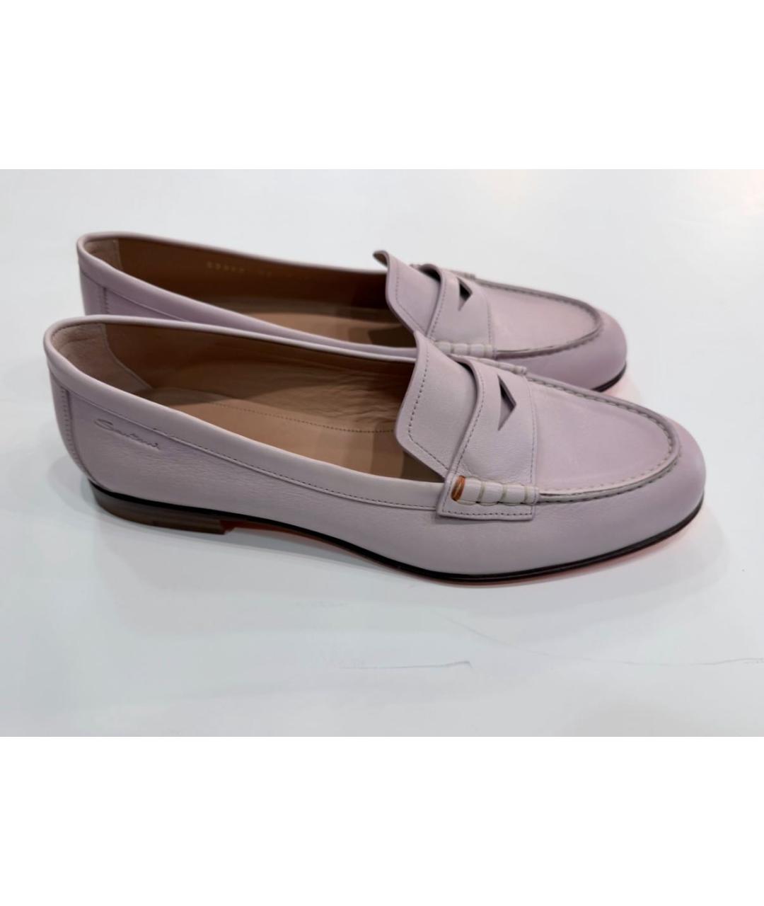 SANTONI Розовые кожаные лоферы, фото 8