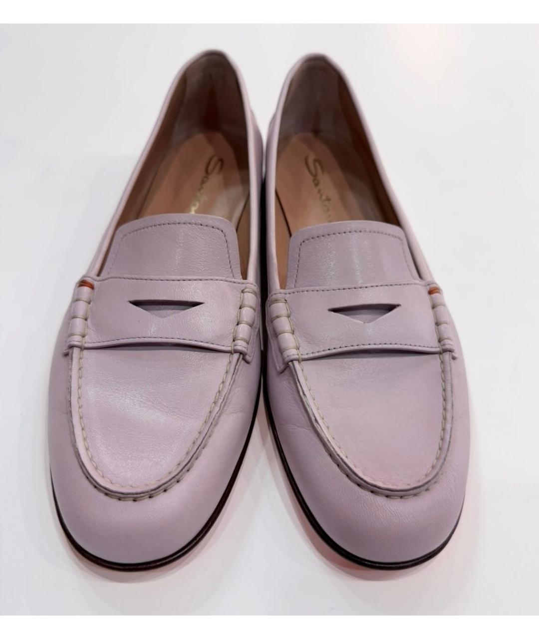 SANTONI Розовые кожаные лоферы, фото 2