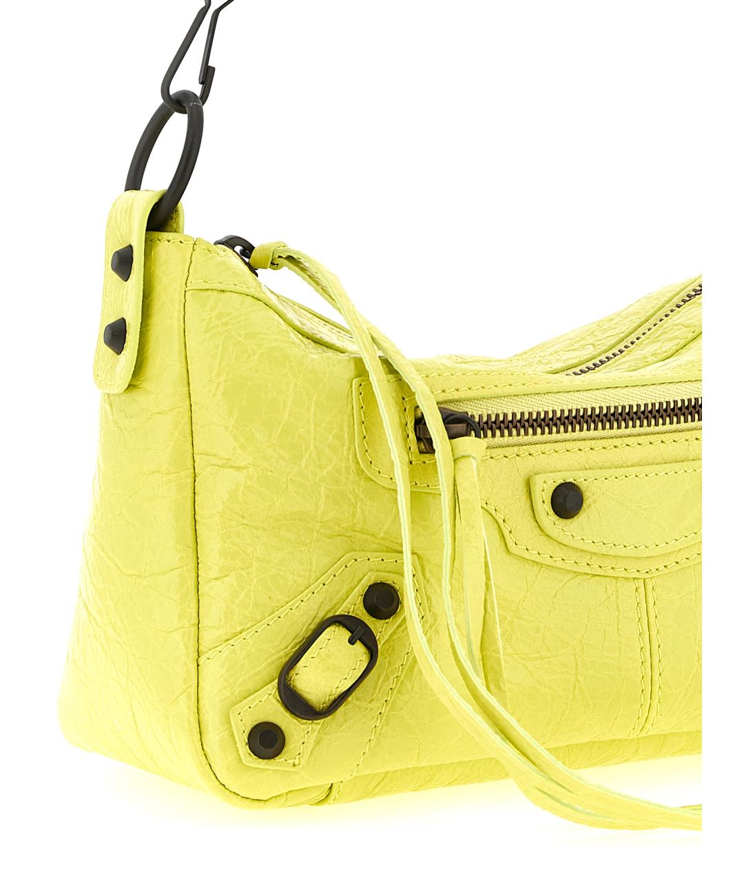 BALENCIAGA Желтая кожаная сумка через плечо, фото 3