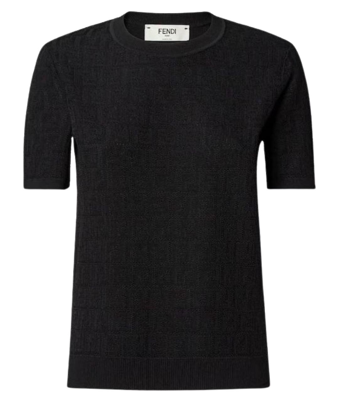 FENDI Черная хлопковая футболка, фото 1