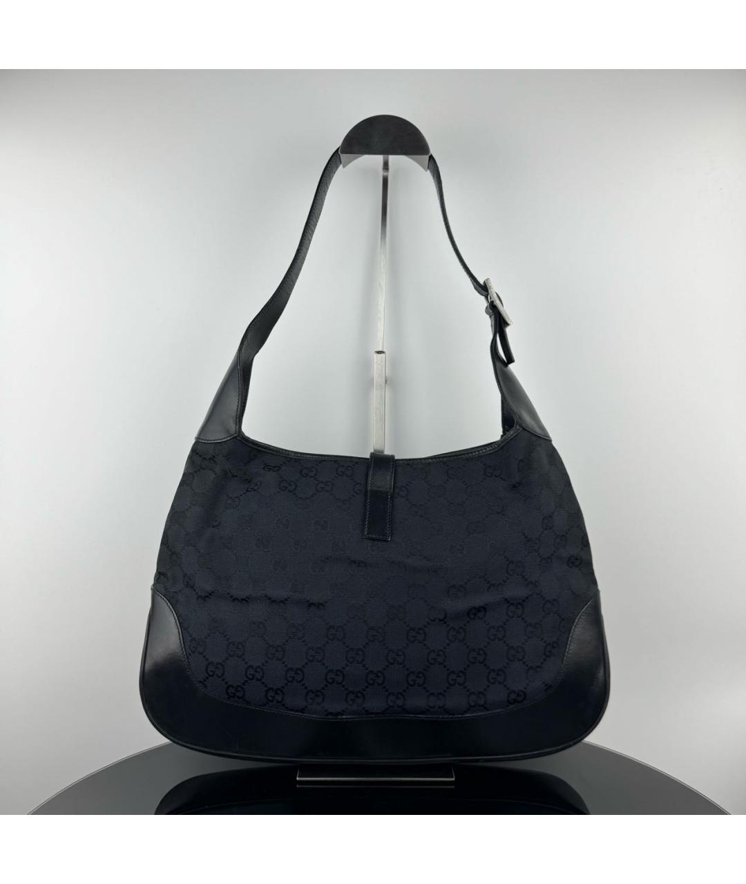 GUCCI Черная жаккардовая сумка с короткими ручками, фото 2