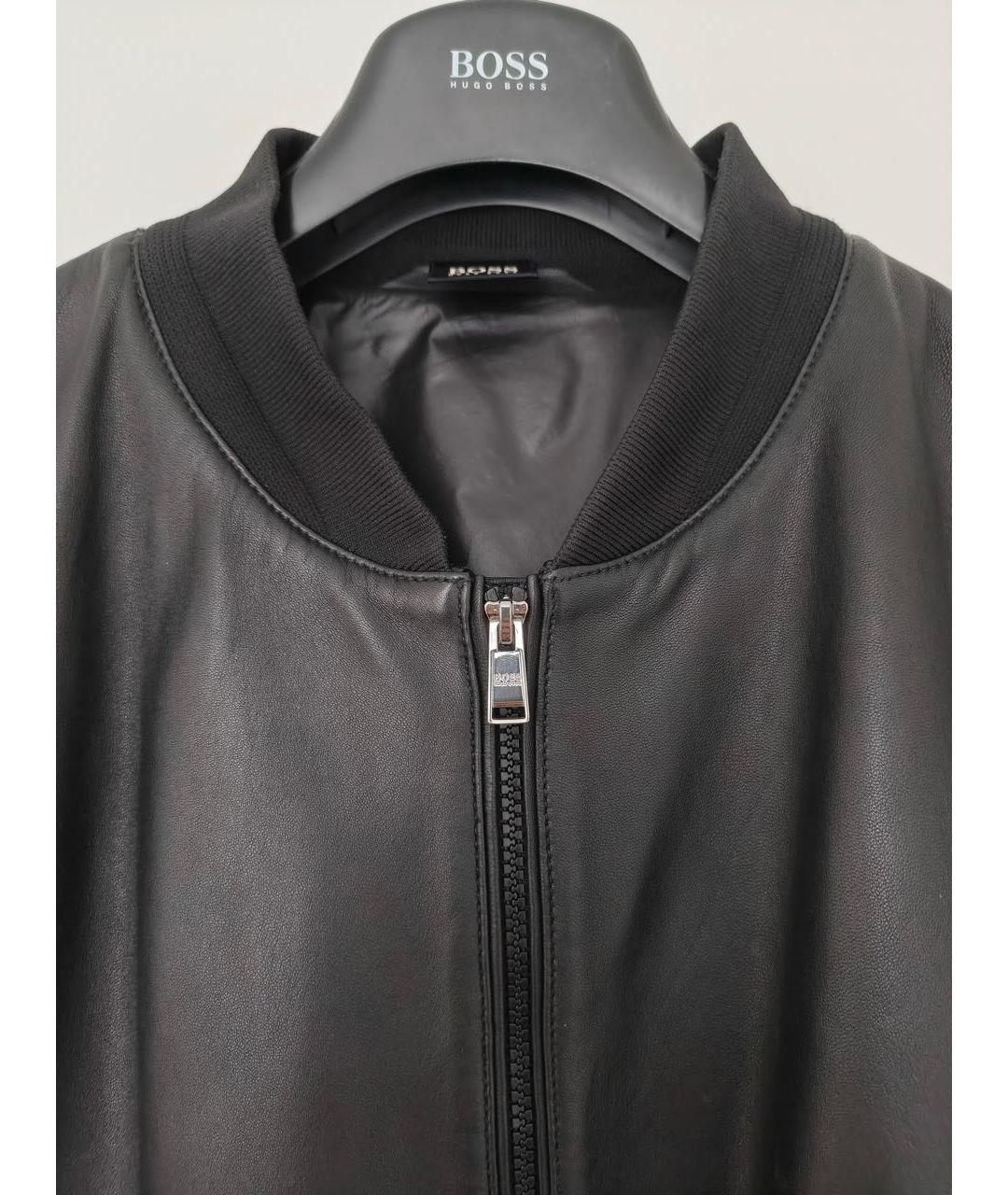 HUGO BOSS Черная кожаная куртка, фото 3