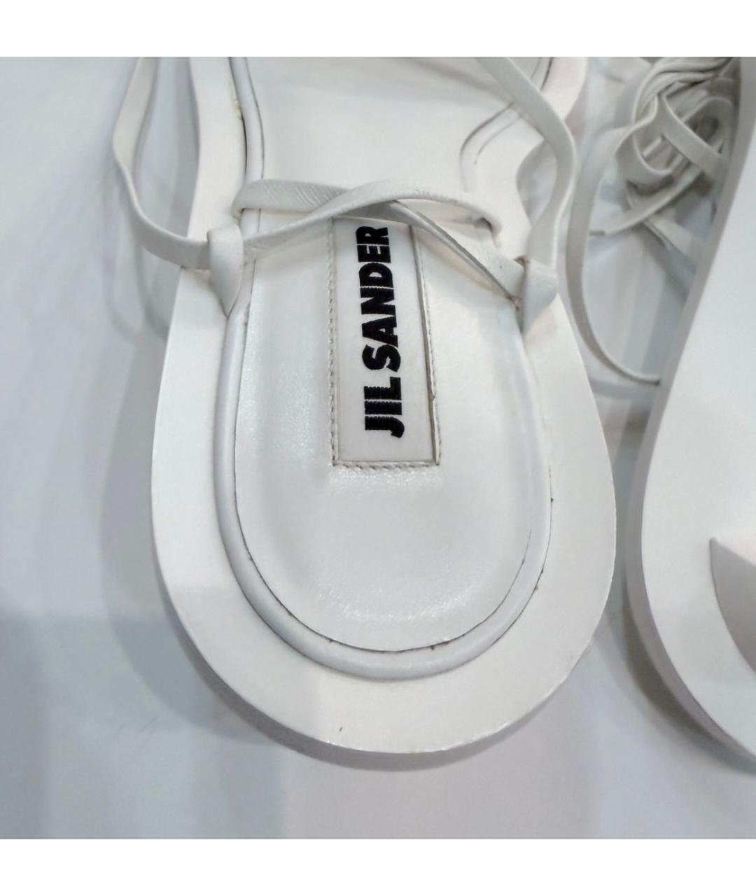 JIL SANDER Белые кожаные босоножки, фото 6