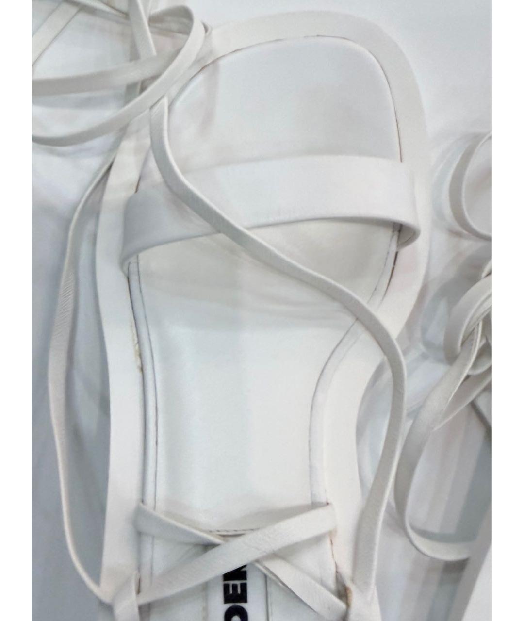 JIL SANDER Белые кожаные босоножки, фото 8
